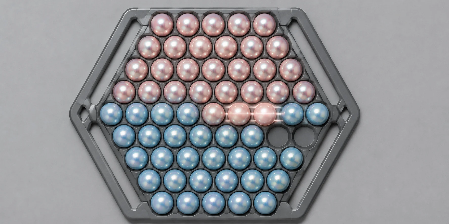 Abalone — Pop Play game card showing the hexagonal marble board