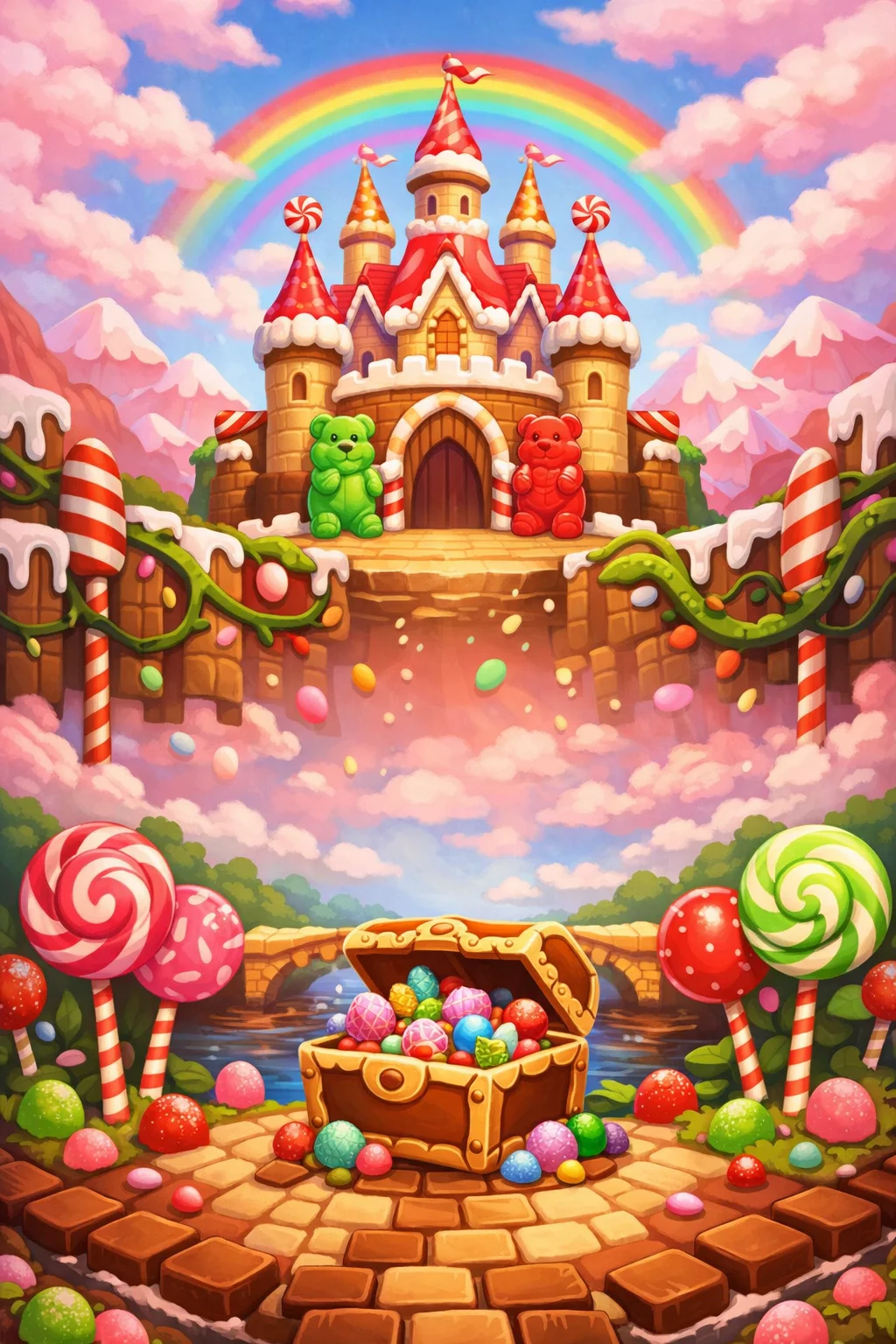 Join 4 in the Candy Kingdom themed world