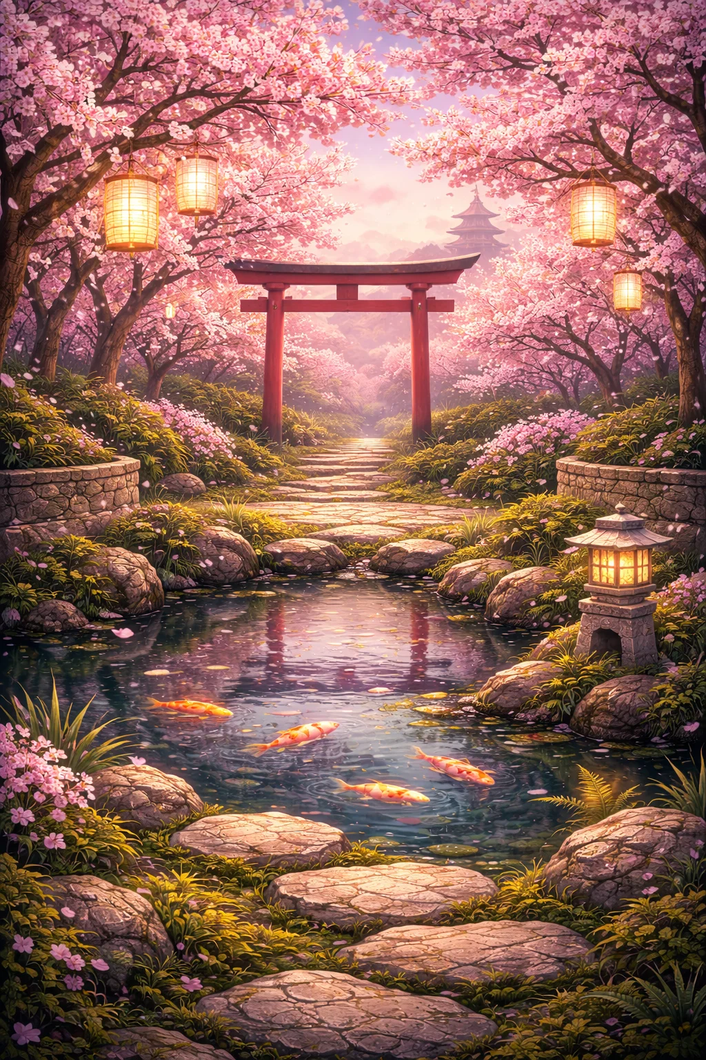 Onitama in the Cherry Blossom themed world