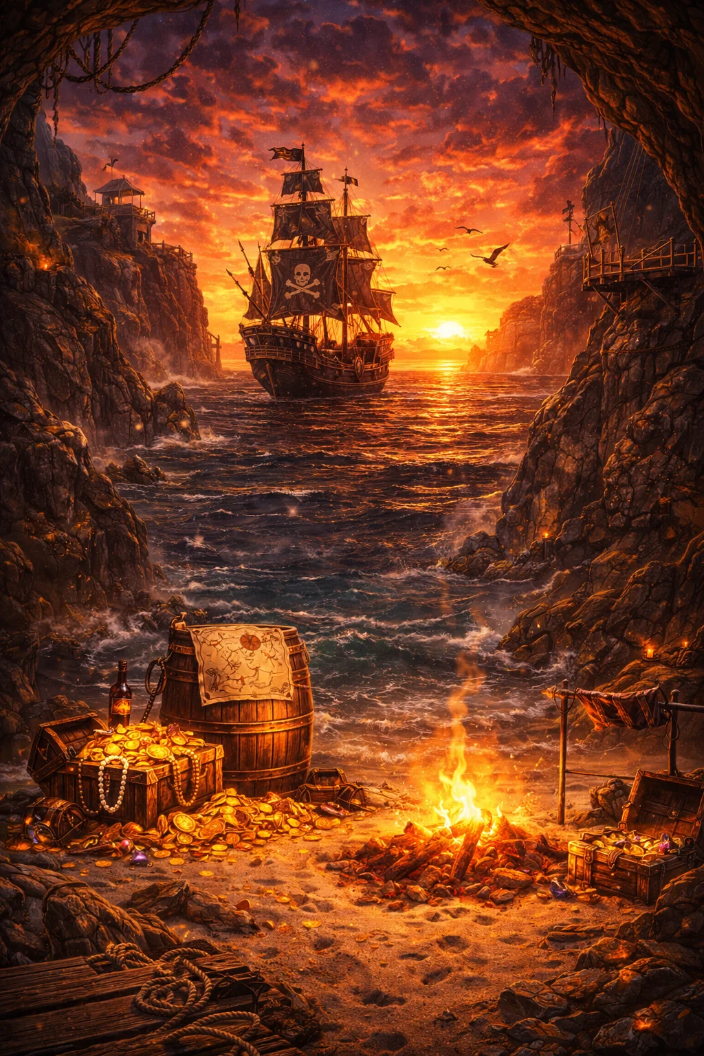 Sea Battle in the Pirate Cove themed world