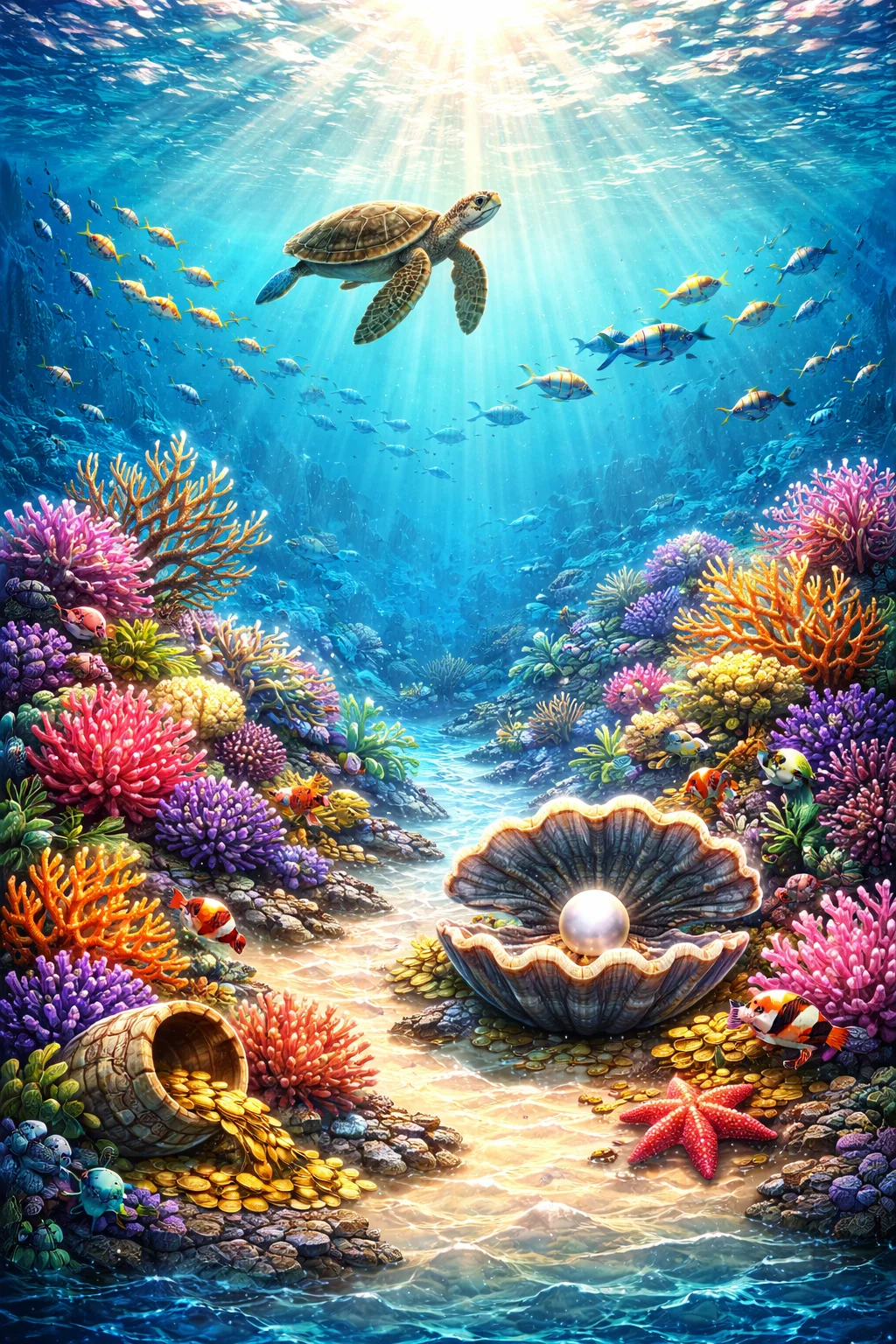 Sea Battle in the Coral Reef themed world
